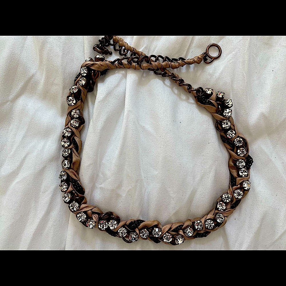 J Crew Braided Crystal Necklace